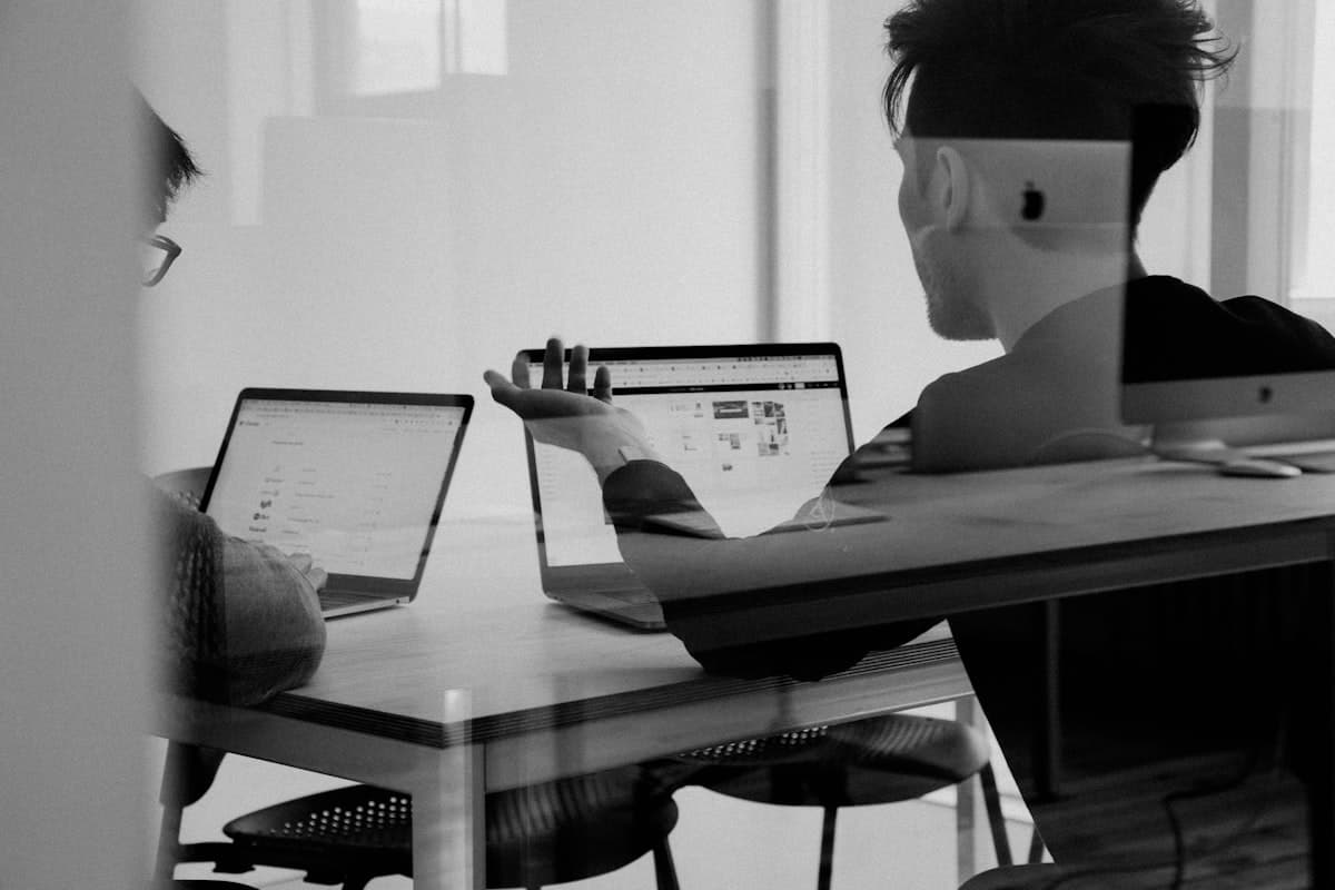 Modern workspace with productivity tools