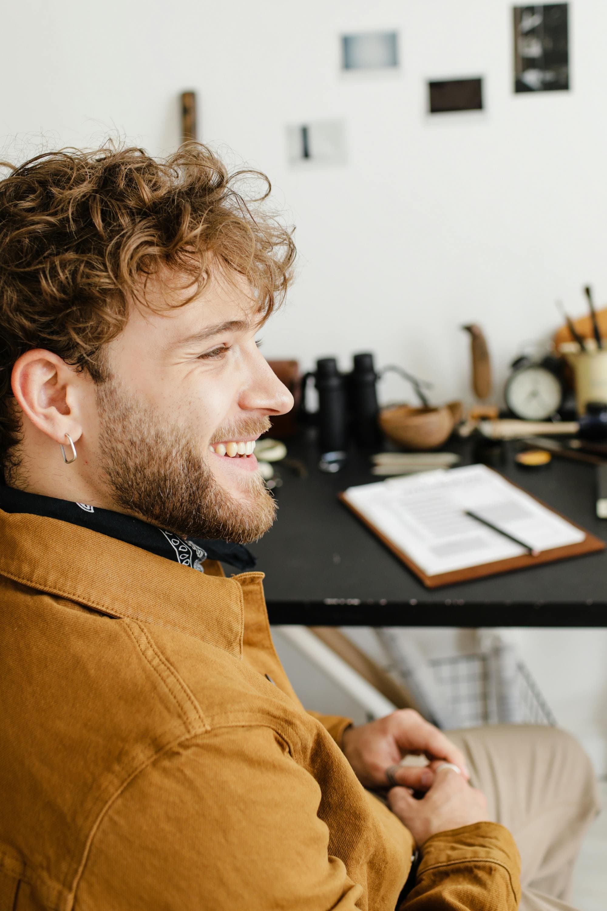 Confident business professional smiling in modern office